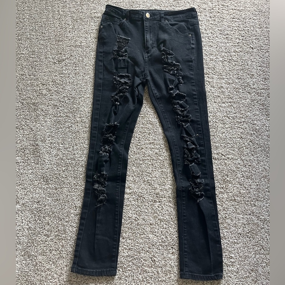 Shein Black Ripped Jeans